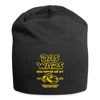 JGA 2026 Das Wars. Das Opfer er ist - Bier saufen - Jersey-Beanie - Schwarz - Vorne