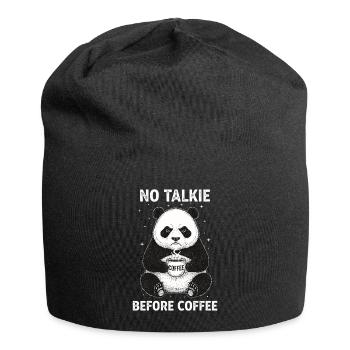 No conversation in front of coffee lover panda - Jersey Beanie - black - Front