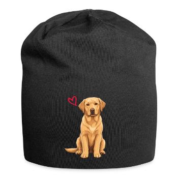 Labrador jaune, Labrador jaune - Bonnet en jersey - noir - Devant