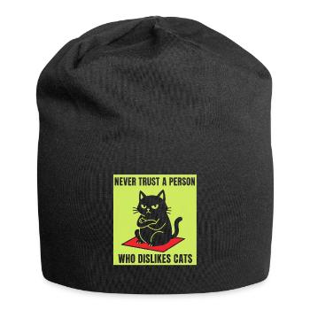 Never trust cat haters - Jersey Beanie - black - Front