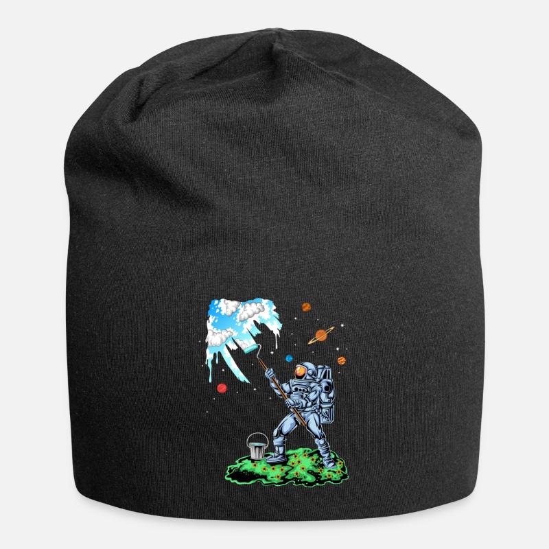 Astronaute peignant la chemise spatiale - Bonnet en jersey - noir