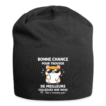 Humour meilleur collegue - Bonnet en jersey - noir - Devant