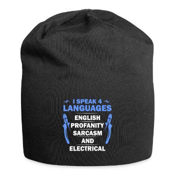 I Speak 4 Languages Tee - Jersey Beanie - black - Front