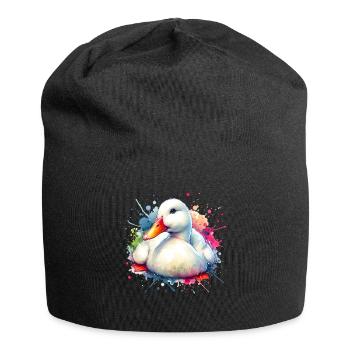 Motif du canard bêché - Bonnet en jersey - noir - Devant