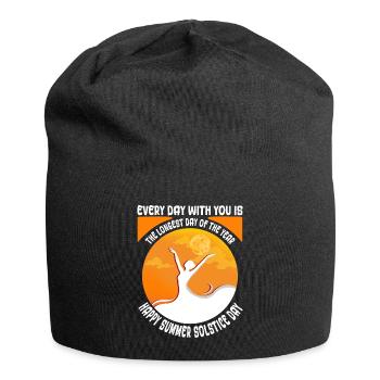 Litha Pagan: Sommersonnenwende, Mittsommer, Mittsommer, Mittsommer. - Jersey-Beanie - Schwarz - Vorne