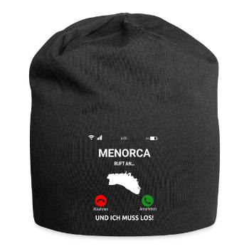 Menorca Ruft An Urlaub Balearen Insel Idee - Jersey-Beanie - Schwarz - Vorne