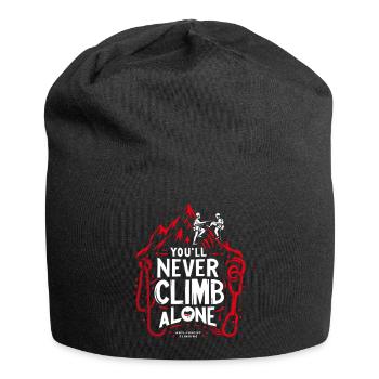 Du wirst niemals allein klettern - Jersey-Beanie - Schwarz - Vorne