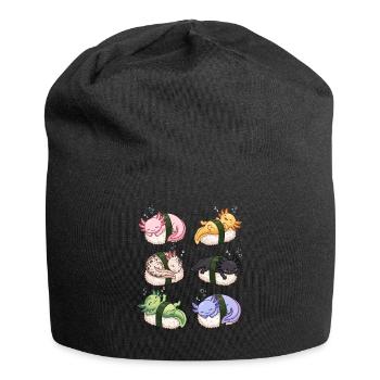 Kawaii Axolotls Sushi Nigiri Cute Anime Animals - Jersey Beanie - black - Front