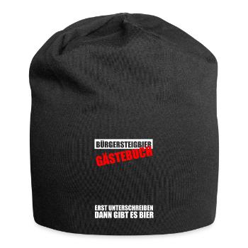 Gästebuch Bürgersteigbier Ortskontrollfahrt OKF - Jersey-Beanie - Schwarz - Vorne