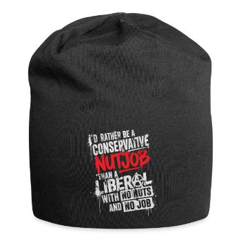 Humour Politique Conservateur vs Libéral - Bonnet en jersey - noir - Devant
