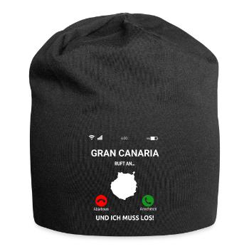 Gran Canaria Ruft An Urlaub Kanaren Reise - Jersey-Beanie - Schwarz - Vorne