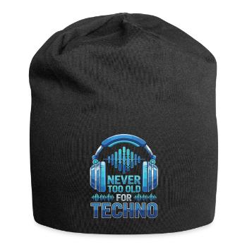 Never Too Old For Techno DJ Music - Jersey Beanie - black - Front