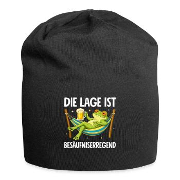 Die Lage Ist Besäufniserregend mit Frosch - Jersey-Beanie - Schwarz - Vorne