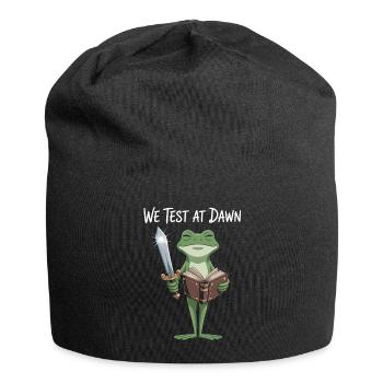 Dawn Test Frog: Sword & Scroll - Jersey Beanie - black - Front