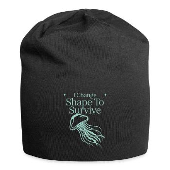 Qualle Ozeanqualle Flowy Soft Ocean Marine - Jersey-Beanie - Schwarz - Vorne