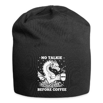 No Conversation Before Coffee Lover Dragon - Jersey Beanie - black - Front