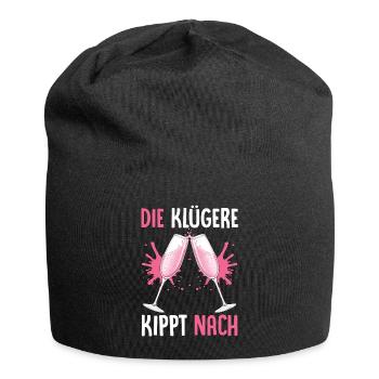 Die Klügere Kippt Nach - Jersey-Beanie - Schwarz - Vorne