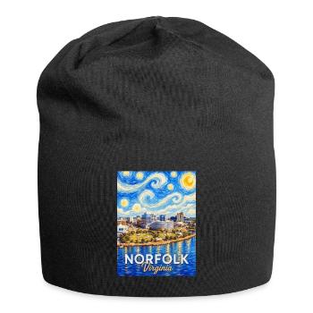 Norfolk Skyline Sternennacht - Jersey-Beanie - Schwarz - Vorne