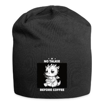 No Conversation Before Coffee Lover Dragon - Jersey Beanie - black - Front