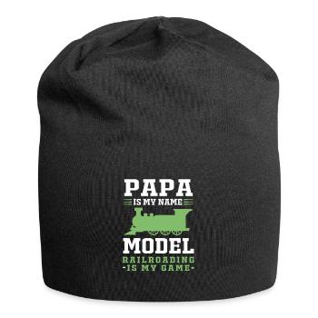 Modelleisenbahn Modellbau Modellbauer - Jersey-Beanie - Schwarz - Vorne