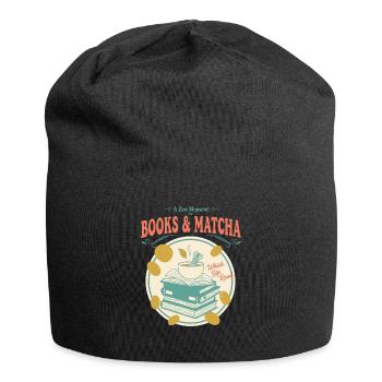 Books And Matcha A Zen Moment Whisk Sip Read - Jersey Beanie - black - Front