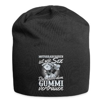 Motorrad Humor Sex Gummi Vertrauen - Jersey-Beanie - Schwarz - Vorne