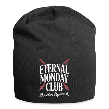 Eternal Monday Club: Begraben in Papierkram - Jersey-Beanie - Schwarz - Vorne