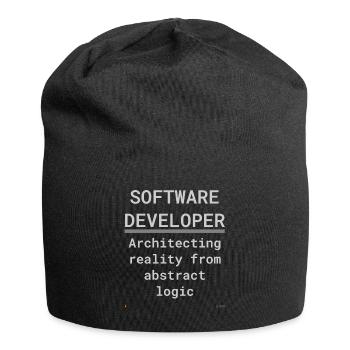 Software Developer: Logic Meets Reality - Jersey Beanie - black - Front