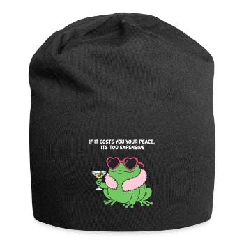 Peaceful Frog Martini - Jersey Beanie - black - Front