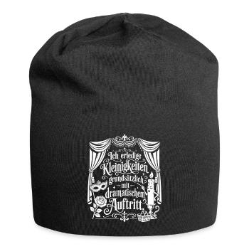 Kleinigkeiten mit dramatischem Auftritt - Jersey-Beanie - Schwarz - Vorne