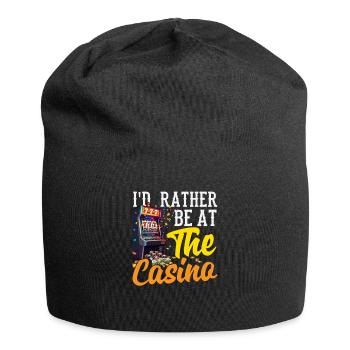Prefer in the casino gambling slot machine poker - Jersey Beanie - black - Front