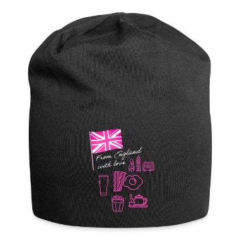 EXANGLIA (Pink + Weißer Text) - Jersey-Beanie - Schwarz - Vorne