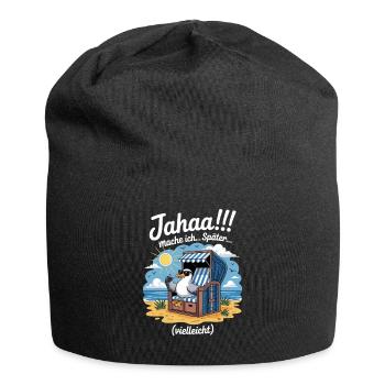  Jahaa mache ich spaeter vielleicht Moewe - Jersey-Beanie - Schwarz - Vorne
