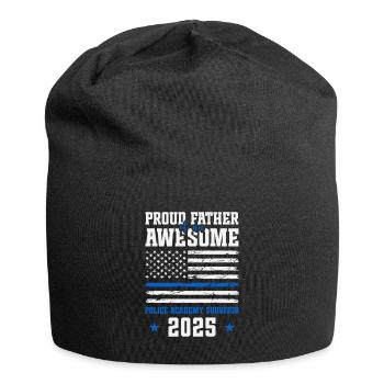 Stolzer Vater einer großartigen Polizeiakademie - Jersey-Beanie - Schwarz - Vorne