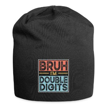 Bruh Ich Bin Doppelte Ziffern - Jersey-Beanie - Schwarz - Vorne