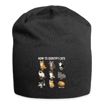  Wie Man Katzen Erkennt Lustiges Katzen-diagramm - Jersey-Beanie - Schwarz - Vorne