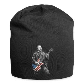 Theodore Roosevelt Gitarrist mit Flaggen Gitarre - Jersey-Beanie - Schwarz - Vorne
