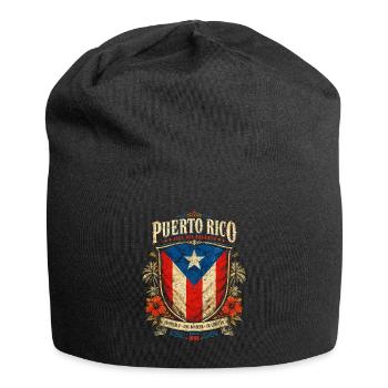 Puerto Rico Vintage Shield - Jersey-Beanie - Schwarz - Vorne