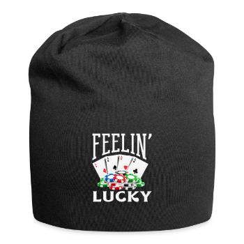 Happiness Casino Gambling Poker Card Game - Jersey Beanie - black - Front