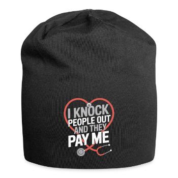 Anesthesiologist Knock People Out Anesthesia - Jersey Beanie - black - Front