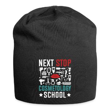 Nächste Station Kosmetikschule - Jersey-Beanie - Schwarz - Vorne