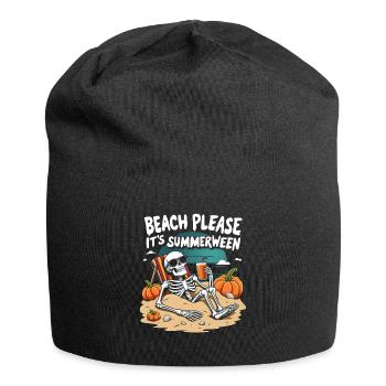 Beach Please Summerween Halloween - Jersey-Beanie - Schwarz - Vorne
