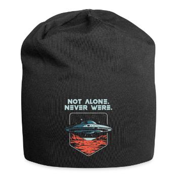 Not Alone. Never Were. UFO Alien Present Tense - Jersey Beanie - black - Front