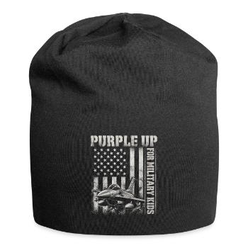 Purple Military Kids Fighter Jet Military Kid - Jersey Beanie - black - Front