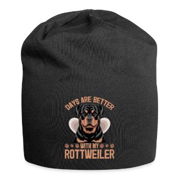 Rottweiler Rottweiler Rottie Race de chien - Bonnet en jersey - noir - Devant