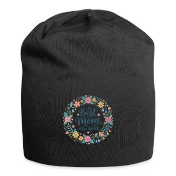 Beste Mama - Jersey-Beanie - Schwarz - Vorne