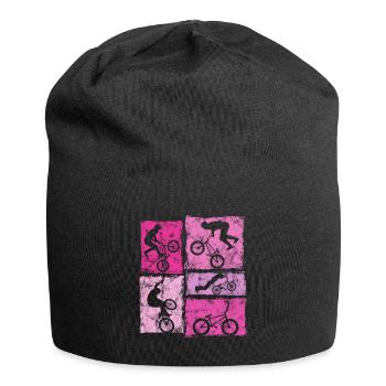 Cascades de BMX à vélo dans un style rétro pour femmes et filles - Bonnet en jersey - noir - Devant
