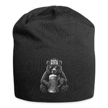 Papa Beer Father Bear Beer Humor Gift Idea - Jersey Beanie - black - Front