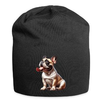 French Bulldog - Jersey Beanie - black - Front
