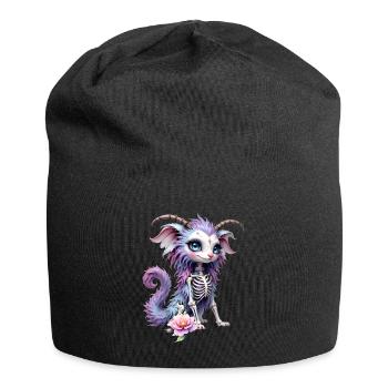 Créature pastel avec des os floraux - Bonnet en jersey - noir - Devant